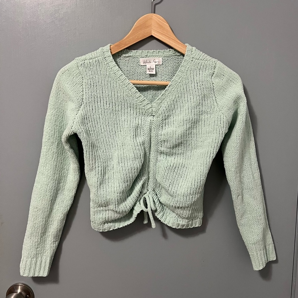 White Fawn Mint Green Sweater Kid’s Size L